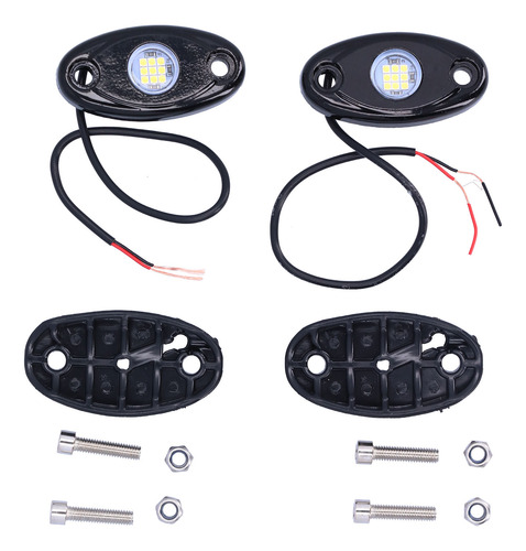 Par De Faros Trail Rig Rock, Color Blanco, 9 Led, Chasis Ip6