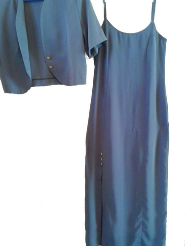 Vestido Fiesta Raso Finito S O M, Largo Muy Fresco Con Saco