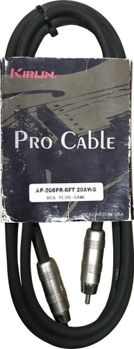 Imagen 1 de 2 de Cable Rca Mono Kirlin Ap-208pr-6ft 1.8m