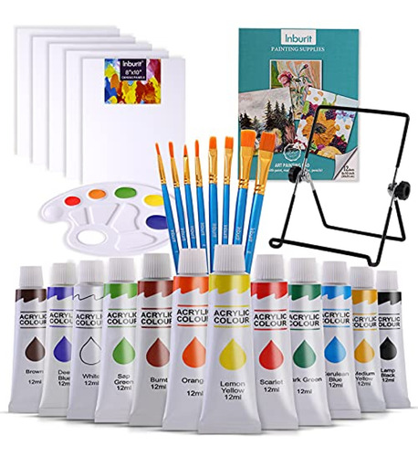 Kit De Arte Inburit Art Set De Pintura Para Niños, Kit De Su