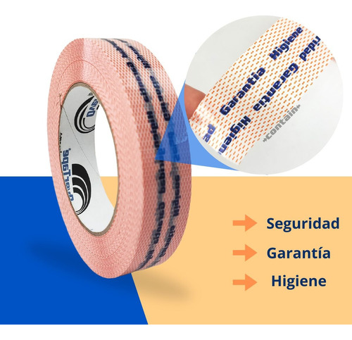 Cinta De Seguridad Garantia Higiene 25 Mm X 100 Mt