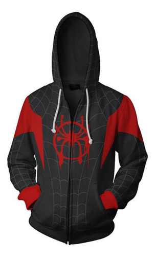 Rpg Superhéroe Araña Cosplay Cremallera Sudadera Con Capucha