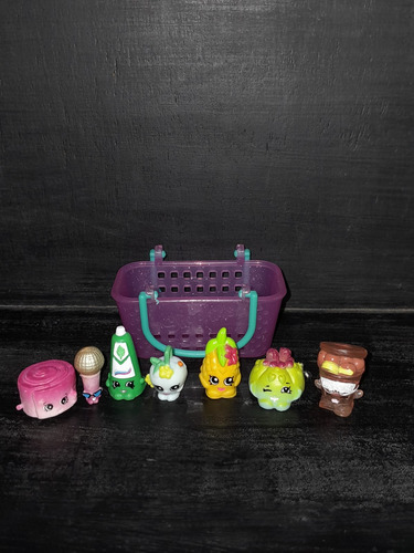 Lote 1 De 7 Muñecos Shopkins Con Su Canasto Original