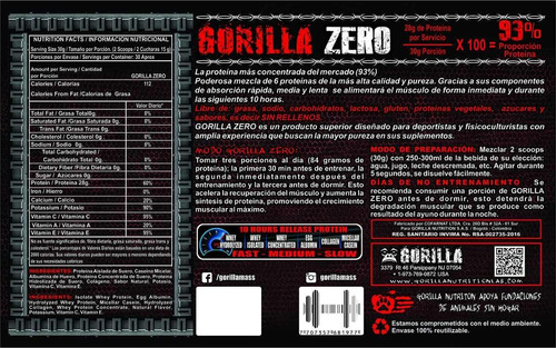 Gorilla Zero 2 Lbs Gorila Mas Pura + Termo + Envio Gratis