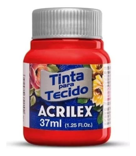 Tinta Tecido Fosca 37ml Acrilex Vermelho Tomate C/12un