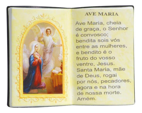 Enfeite Decorativo Resina Livro Ave Maria