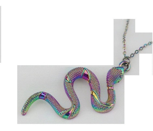 Collar Con Dije Serpiente Multicolor