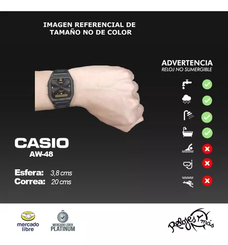 Reloj Casio Hombre AW48H-1B Analógico Digital