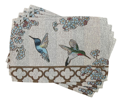Manteles Individuales De Colibrí Floral (juego De 4) (13 X A