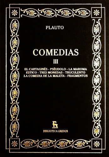 Comedias Iii - Plauto (Usado)