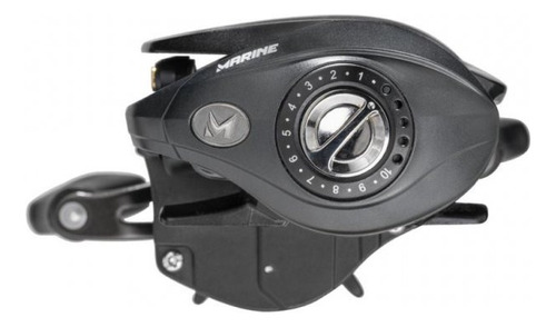 Carrete de pesca deportiva marina Brisa Ls 11000 Esq/dir 2024, color grafito oscuro con manivela izquierda negra