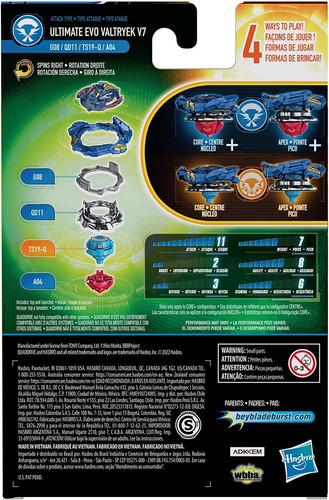 Beyblade Burst Quaddrive Ultimate Evo Valtryek V7 Spinning T