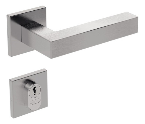 Fechadura Porta Externa Ix420 Broca 55mm Inox Escovado Stam