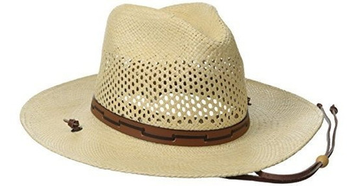 Sombrero De Paja Panamá Ventilado Para Hombre, Natural