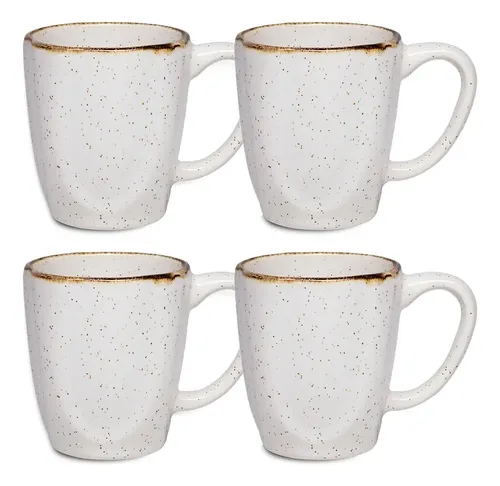 Jogo Com 4 Canecas De 260ml Em Porcelana Ryo Maresia Oxford