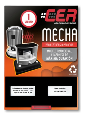 Mecha Para Estufa Toyotomi Modelo Omni - 230. Marca C E R
