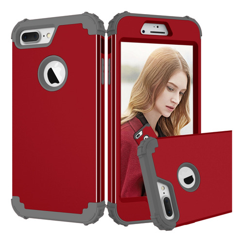 Funda Para iPhone 6/7/8/plus 360 Uso Rudo 3 En 1