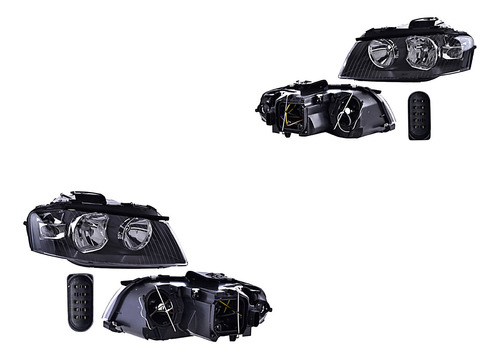 Set Faros Del Electrico C/motor P/halog Depo Audi A3 04/08