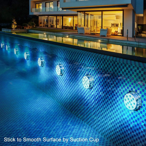 Luces Led Multicolor Control Sumergibles En Agua Piscina Rgb
