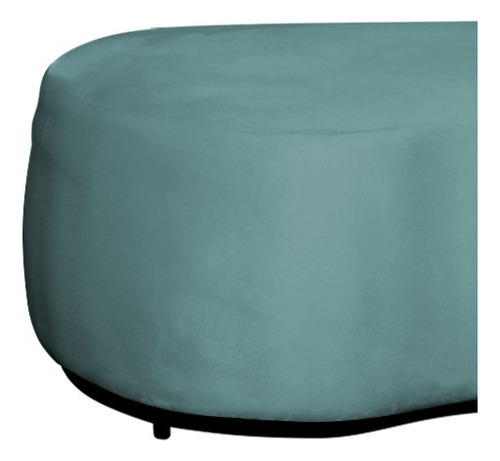 Puff Decorativo Beatriz Orgânico Crm Suede Marrom Cor Veludo Azul Tiffany