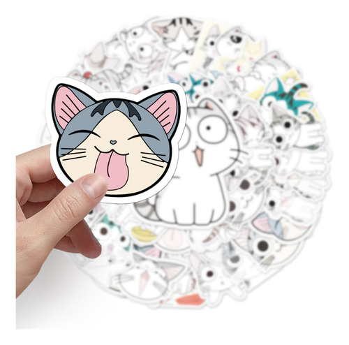Adesivo Kawaii De Desenho Animado Japonês Cute Chi Cat 10/30