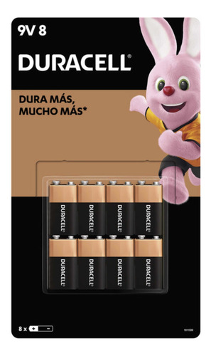 Pila 9v Duracell Alcalina Ahorra Pack 8 Piezas