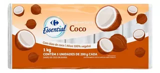 Sabão Em Barra Coco Carrefour Essential 200g - Pack 5 Unid