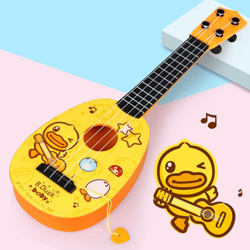 Imagen 3 de 8 de Ukelele B.duck Baby Amarillo Guitarra Juguete Estumular Bebé