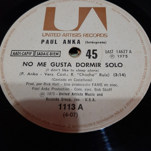 Simple Paul Anka United Artist Records C23