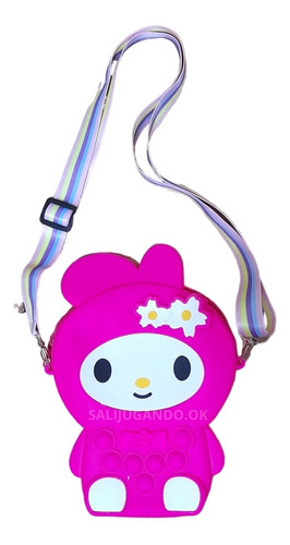 Cartera Bandolera Silicona Melody Kuromi Popit Regulable X1