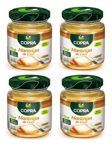 Kit 4uni Manteiga De Coco Tradicional 200gr - Copra