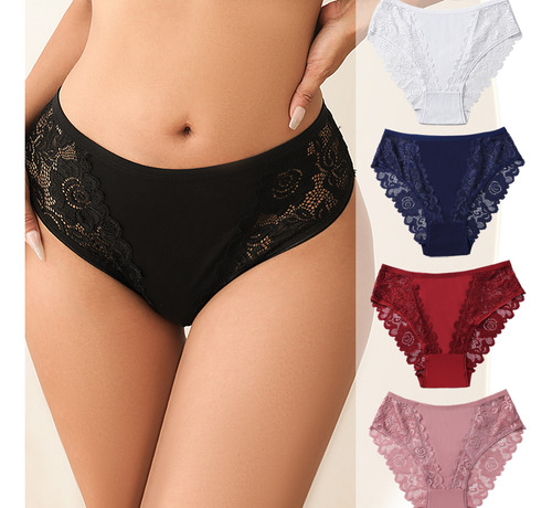 Pack X3 Bragas Grande Blanco - Encaje Elástico Pureza Mujer