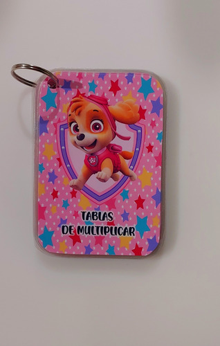 Llavero Tablas De Multiplicar Paw Patrol Del 1 Al 12