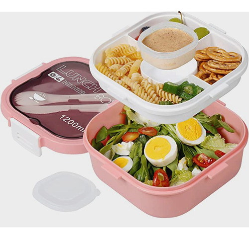 Bento Box Contenedor 1200ml Fiambrera Para Microondas 