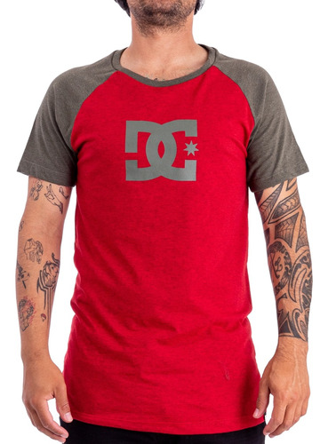 Remera Dc Shoes Manga Corta Star Raglan Htr Dc Caballero