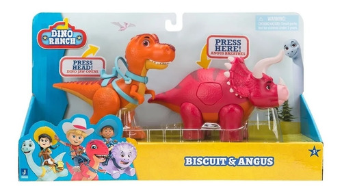 Dino Ranch Set X2 Figuras Dinosaurios T-rex Biscuits & Angus