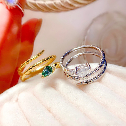 Anillo Serpiente Snake Trendy Ajustable Baño Oro