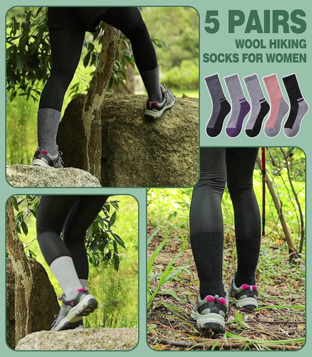 Calcetines De Lana Merino Mqelong Para Mujeres Que Caminan C