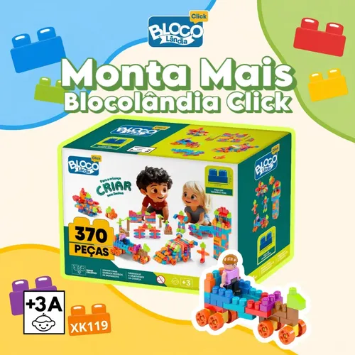 Blocos Montar Blocolândia Monta Mais Click 370 Infantil