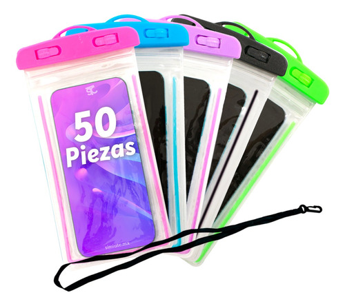 50 Funda Celular Contra Agua Universal Sumergible Mayoreo