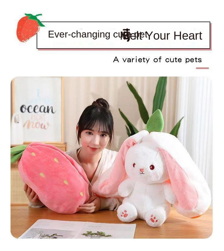 Muñeca De Peluche Strawberry Carrot Transforms Rabbit