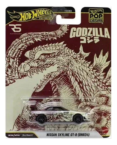 Hot Wheels Premium 2025 Godzilla Nissan Skyline Gt-r Bnr34