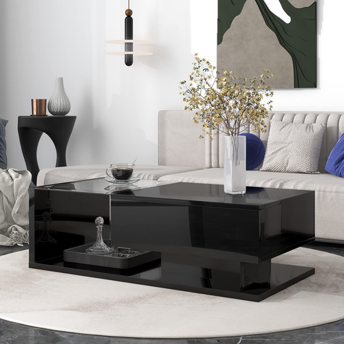 Nicbex Mesa De Centro Moderna De Vidrio Templado Con Mesas