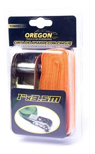 Cinta De Amarre Con Crique 1'' 3.5 Metros 275kg Oregon Color Naranja