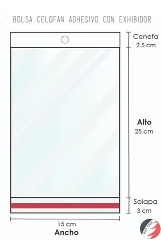 comprar 100 Bolsas Sobre Celof��n Con Adhesivo Y Exhibidor 15x25cm