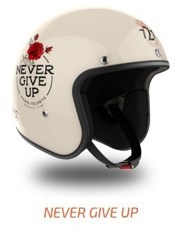 Casco Hawk 721 Never Give Up  Abierto Vintage Cafe Racer S