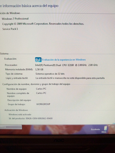 Imagen 7 de 10 de Computadora Lenovo Con Monitor Tv Marca Aoc