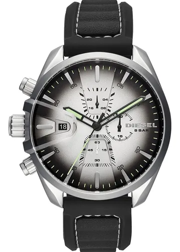 Diesel Mega Chief DZ4308 Reloj de cuarzo de acero inoxidable plateado con  esfera negra para hombre, Negro -, Cronógrafo