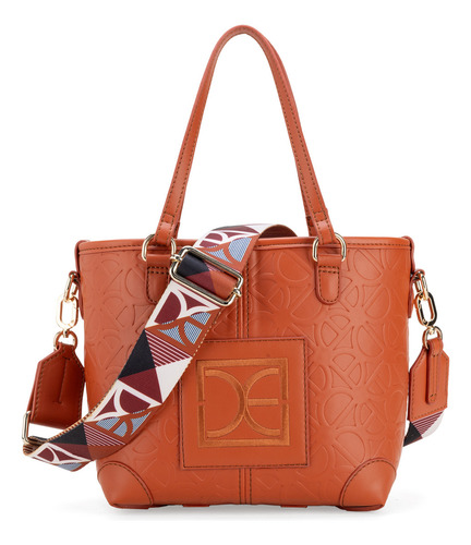 Bolsa Tote 2 En 1 Cloe Iniya Chico Color Naranja