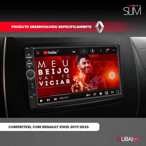 Central Multimidia Mp5 Slim Renault Kwid 2021 2022 2023